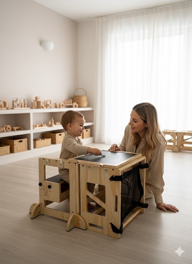 Moment partagé parent-enfant en mode table